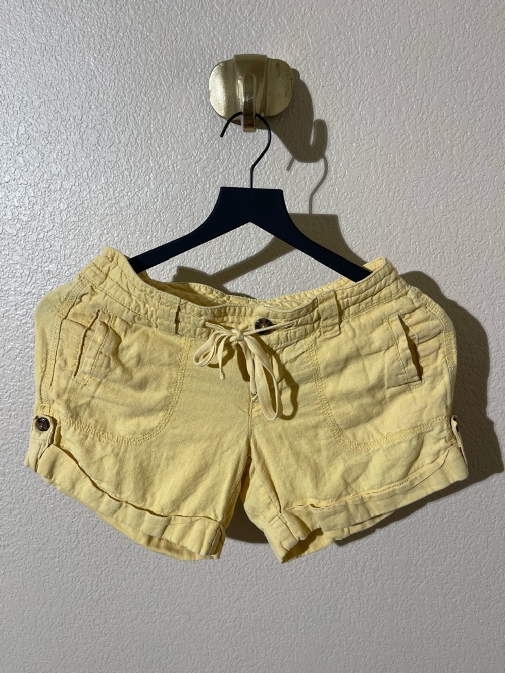Y2K Old Navy Yellow Drawstring Cargo Shorts